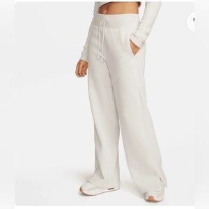 nike phoenix plush high waisted wide leg cozy fleece pants
